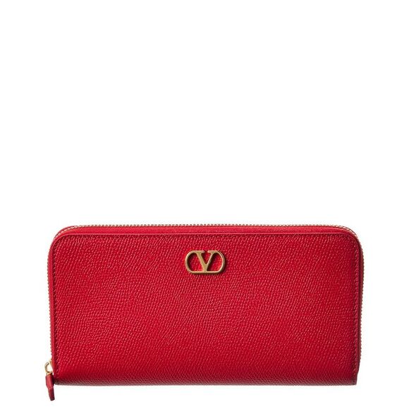 Valentino Handbags - Valentino Vlogo Signature Leather Zip Around Wallet, Red